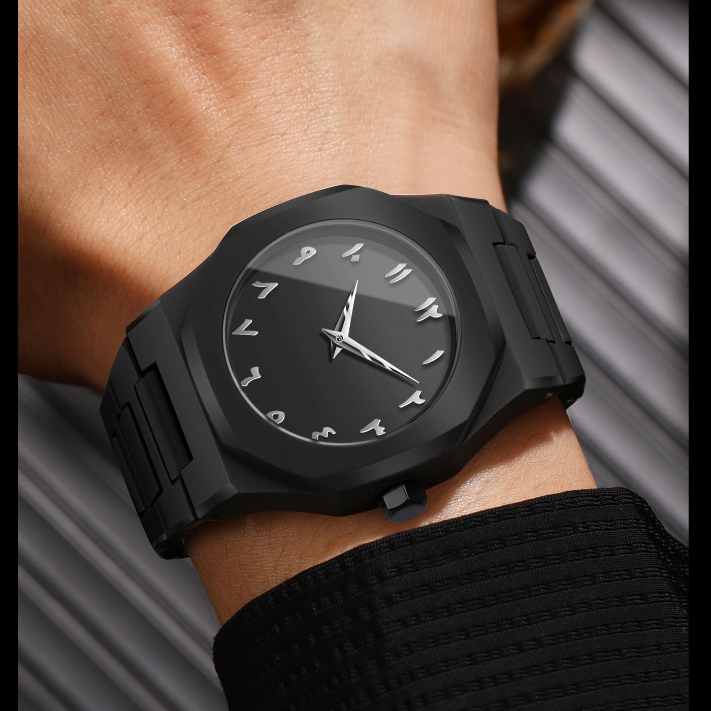 Arabic Numeral Watch All Black