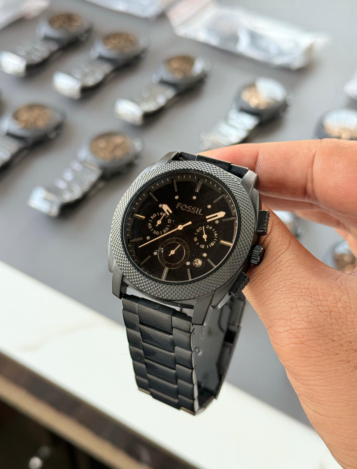 Fossil Machine Chronograph Analog Ion-Plated Black Dial Men's Watch