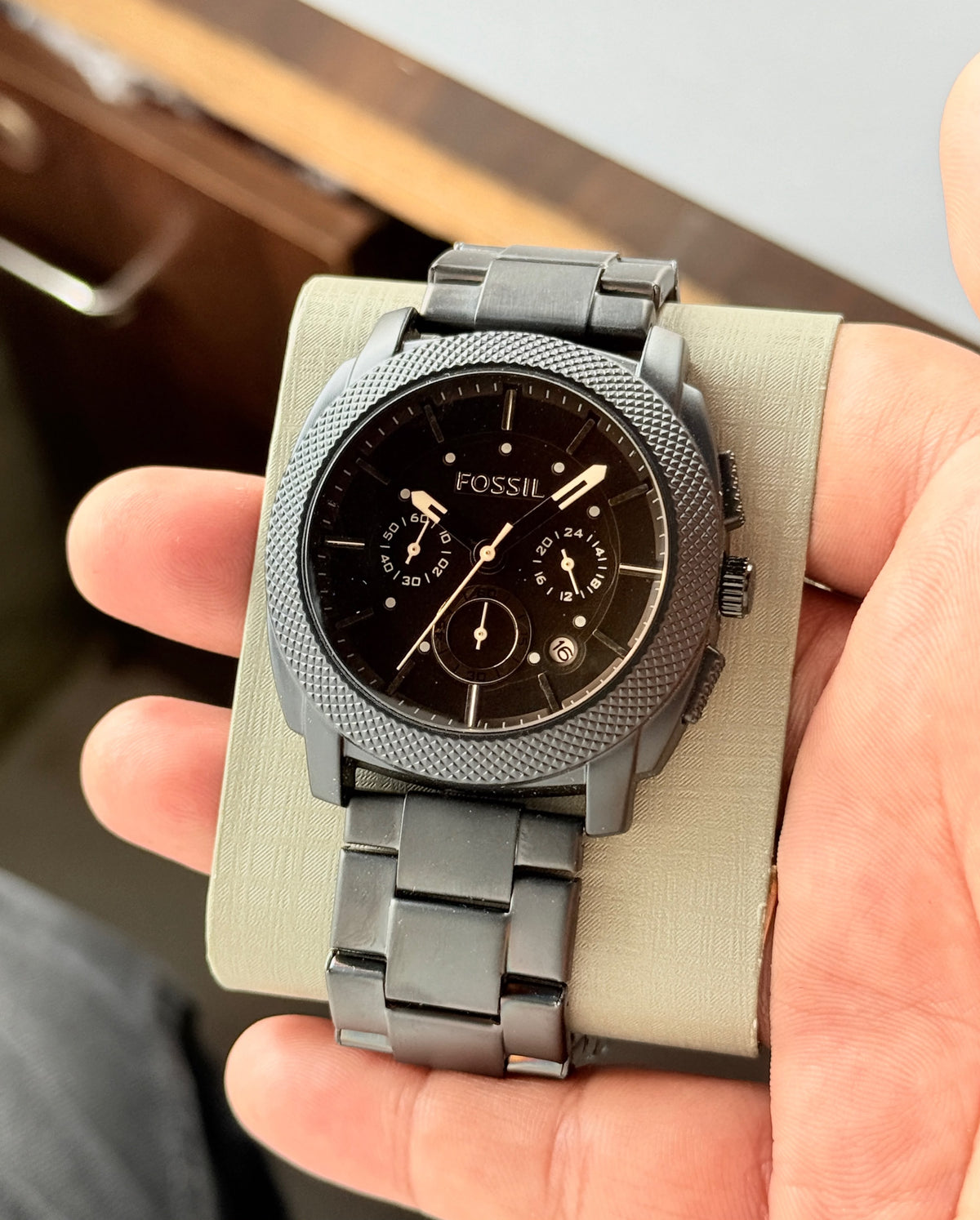 Fossil Machine Chronograph Analog Ion-Plated Black Dial Men's Watch