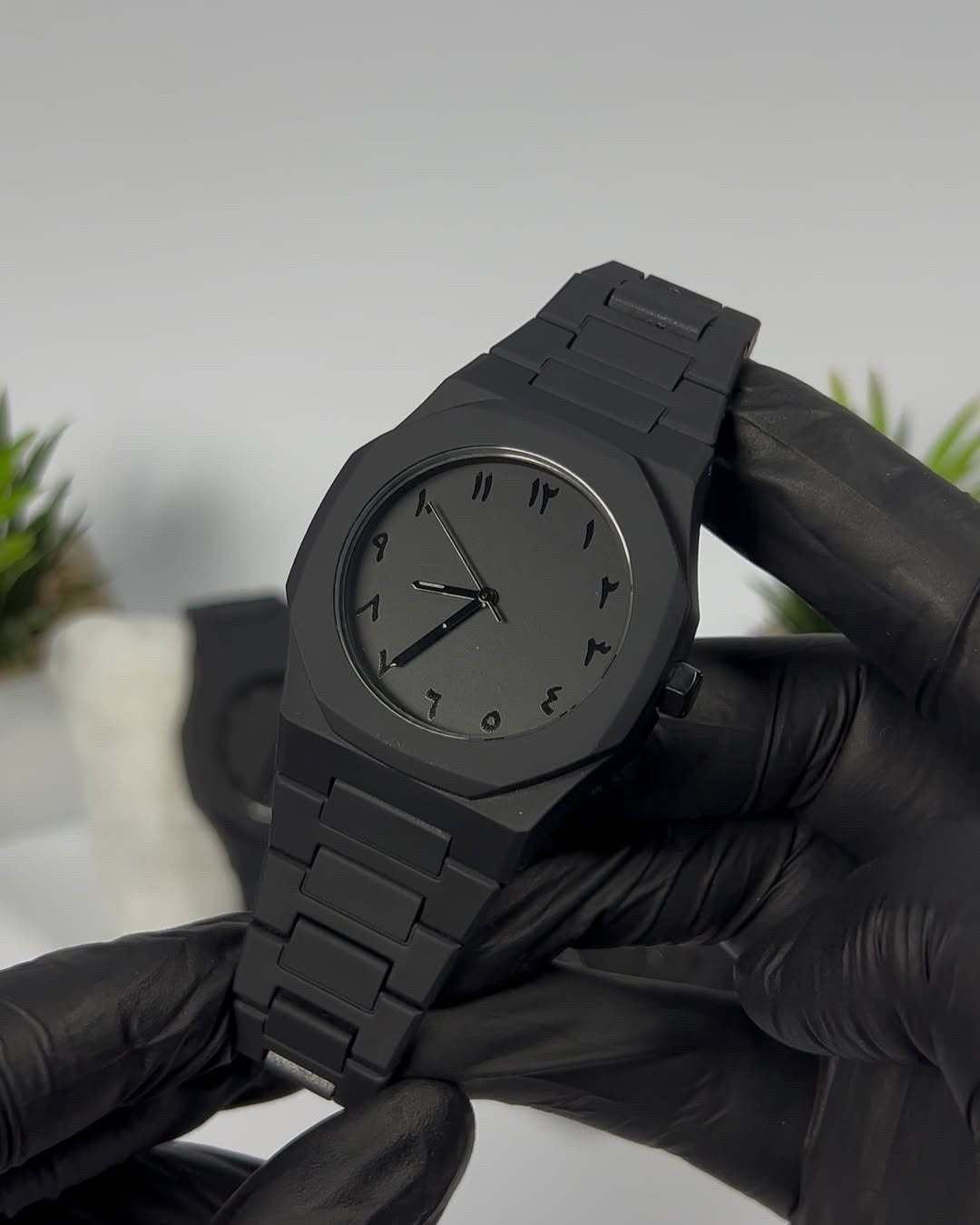 Arabic Numeral Watch All Black