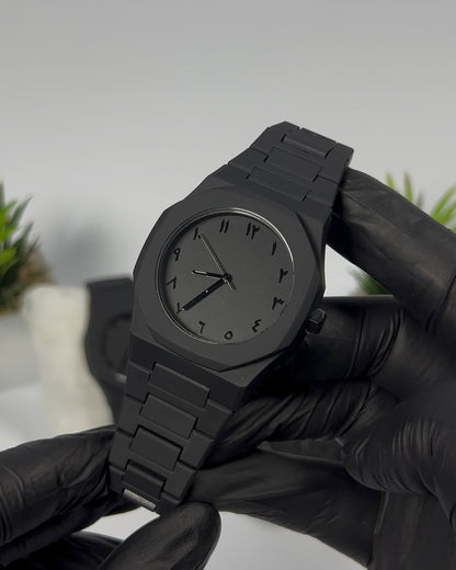 Arabic Numeral Watch All Black