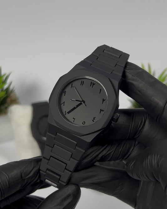 Arabic Numeral Watch All Black