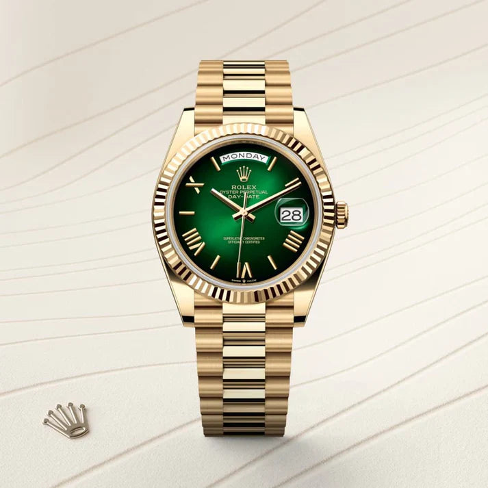 ROLEX Day-Date 41 ROSE GOLD GREEN