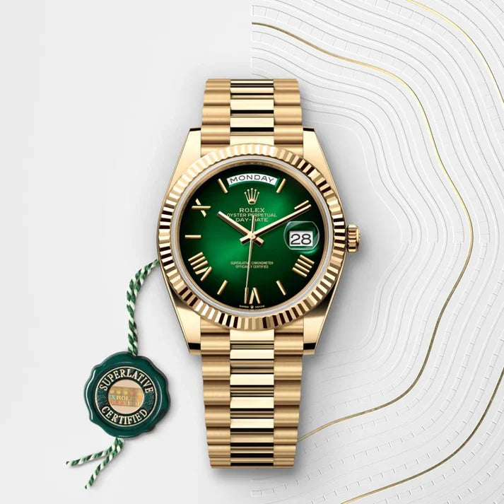 ROLEX Day-Date 41 ROSE GOLD GREEN
