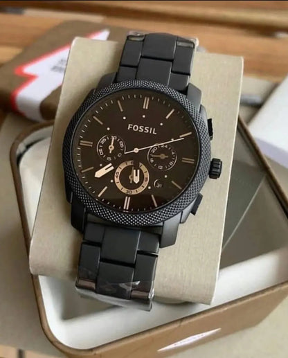 Fossil Machine Chronograph Analog Ion-Plated Black Dial Men's Watch