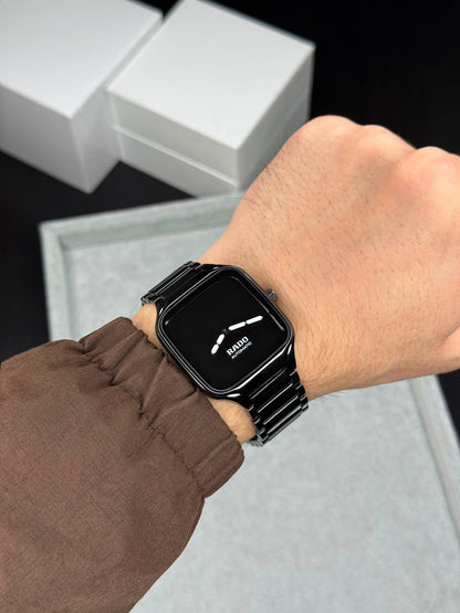 Rado True Square Unisex Automatic Black Dial .
