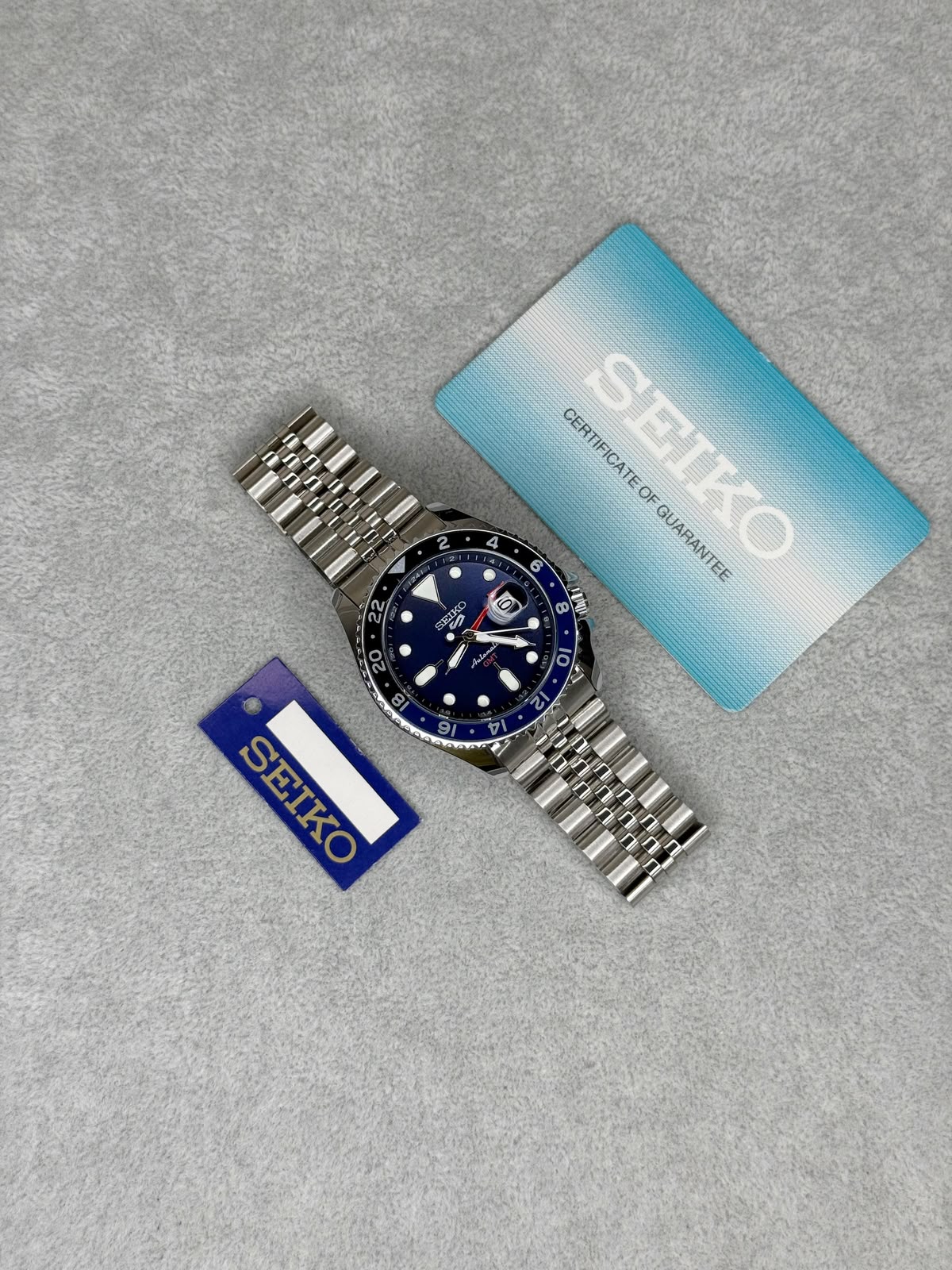 Seiko Ocean Blue GMT Automatic Steel Watch