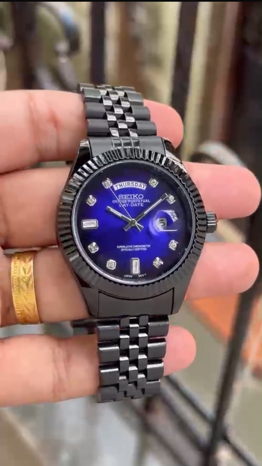 Seiko Day-Date Rose Gold Watch