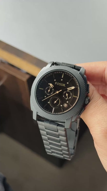 Fossil Machine Chronograph Analog Ion-Plated Black Dial Men's Watch